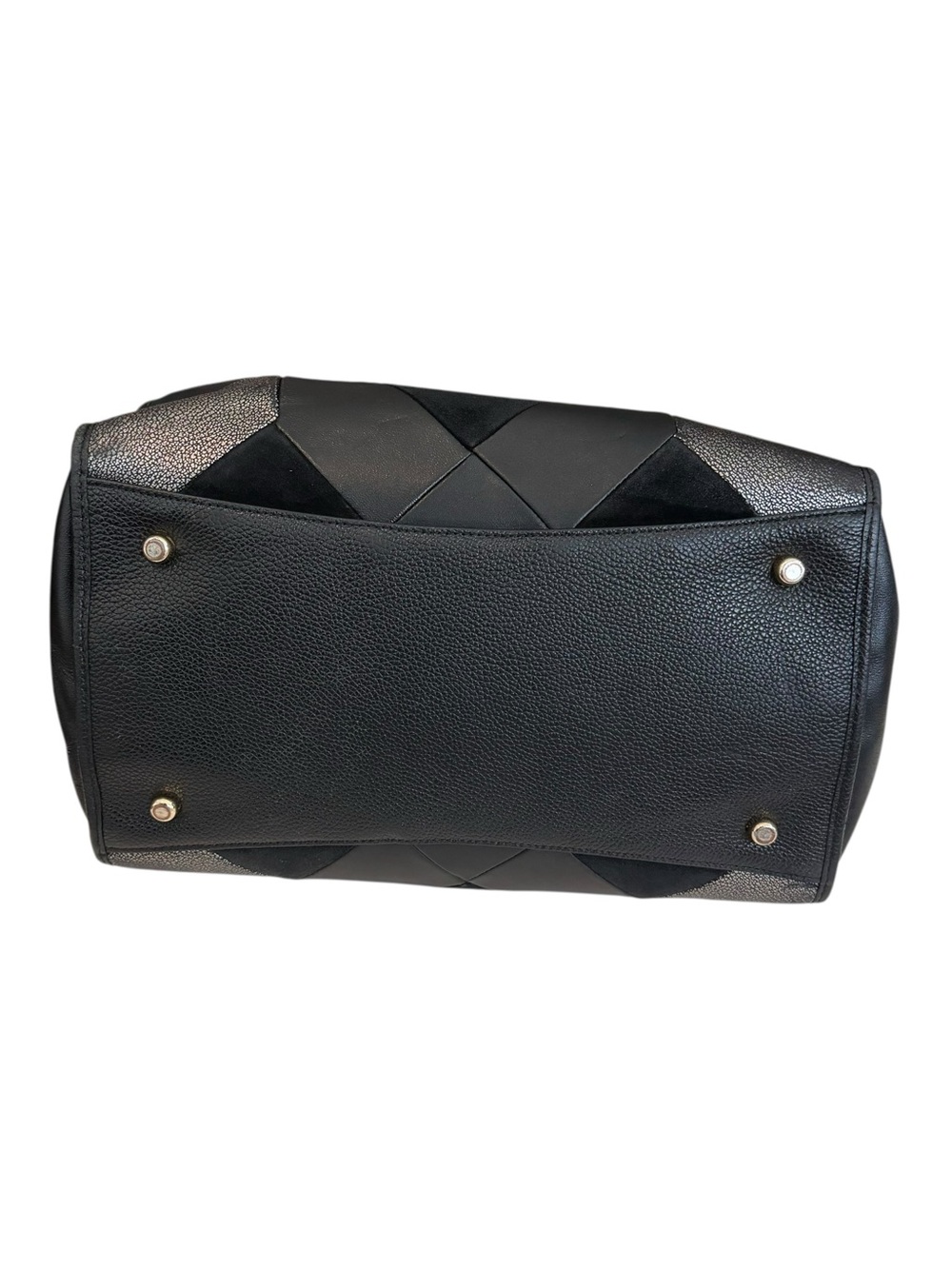 Coach Crosby Black and Grey Metallic Patchwork Leather Tote Bucket-Purse - Picture 8 of 16